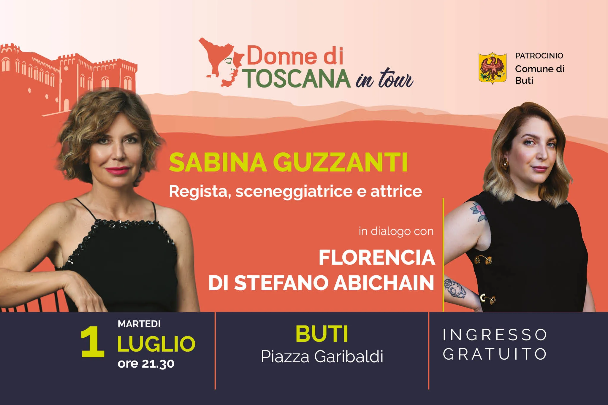 Donne di Toscana evento Sabina Guzzanti in dialogo con Florencia @florenciafacose