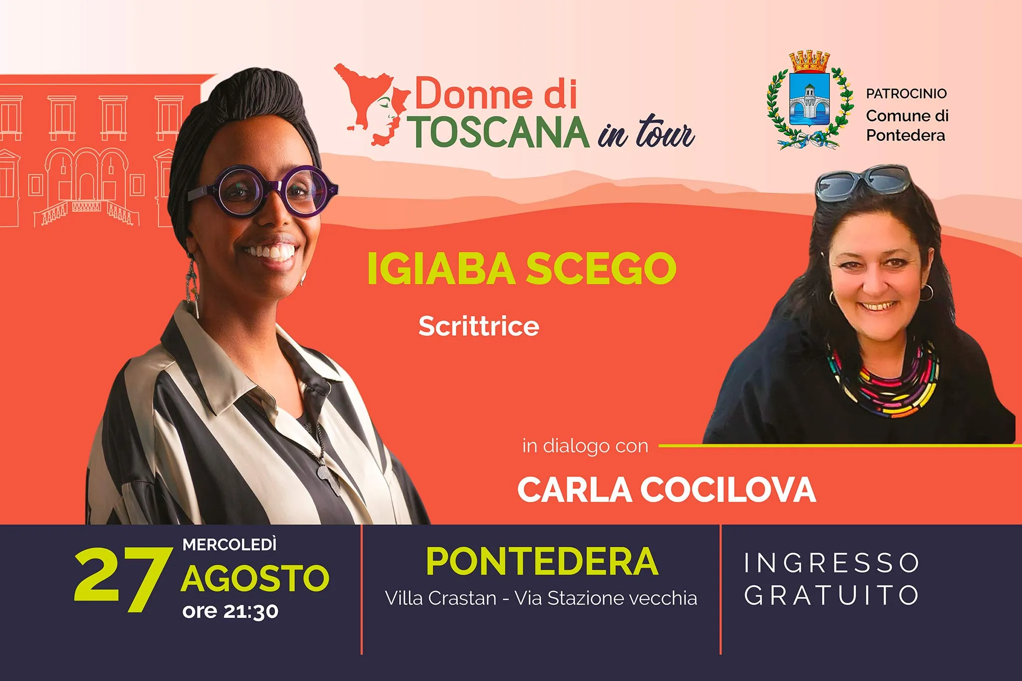 Donne di Toscana in tour evento a Pontedera 27 Agosto. Presidente Sonia Luca