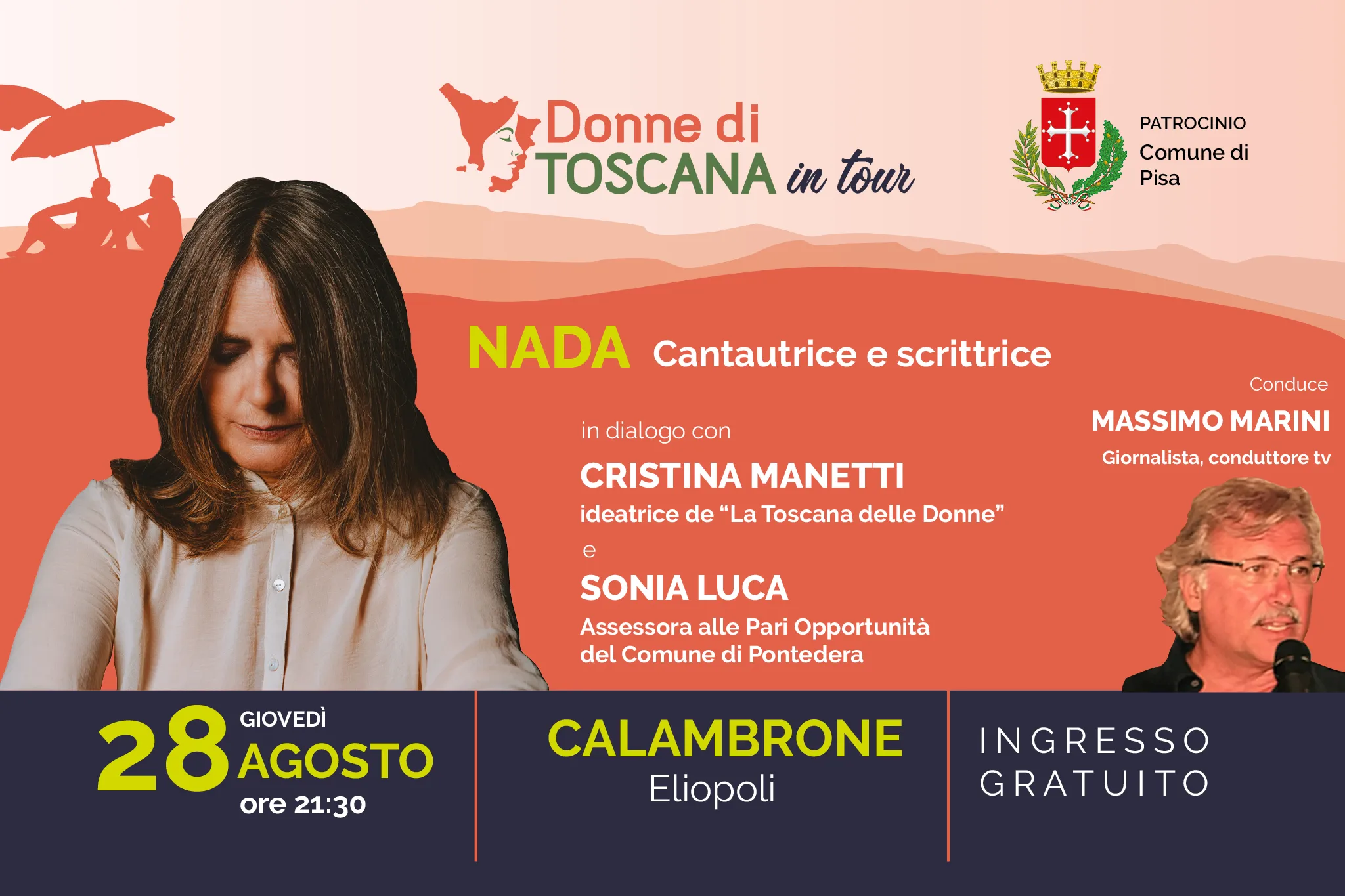 Donne di Toscana in tour evento a Calambrone 28 Agosto. Presidente Sonia Luca