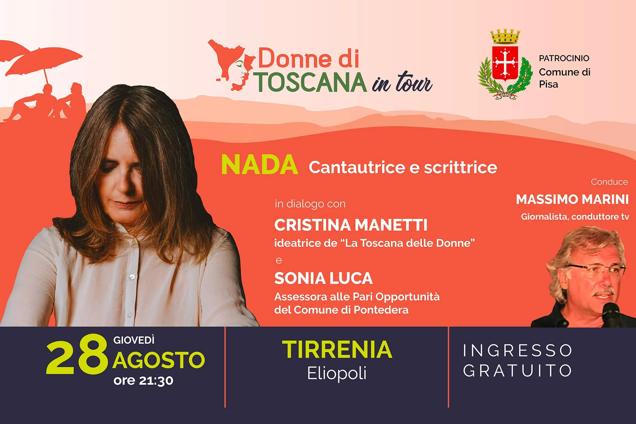 Donne di Toscana in tour evento a Tirrenia 28 Agosto. Presidente Sonia Luca