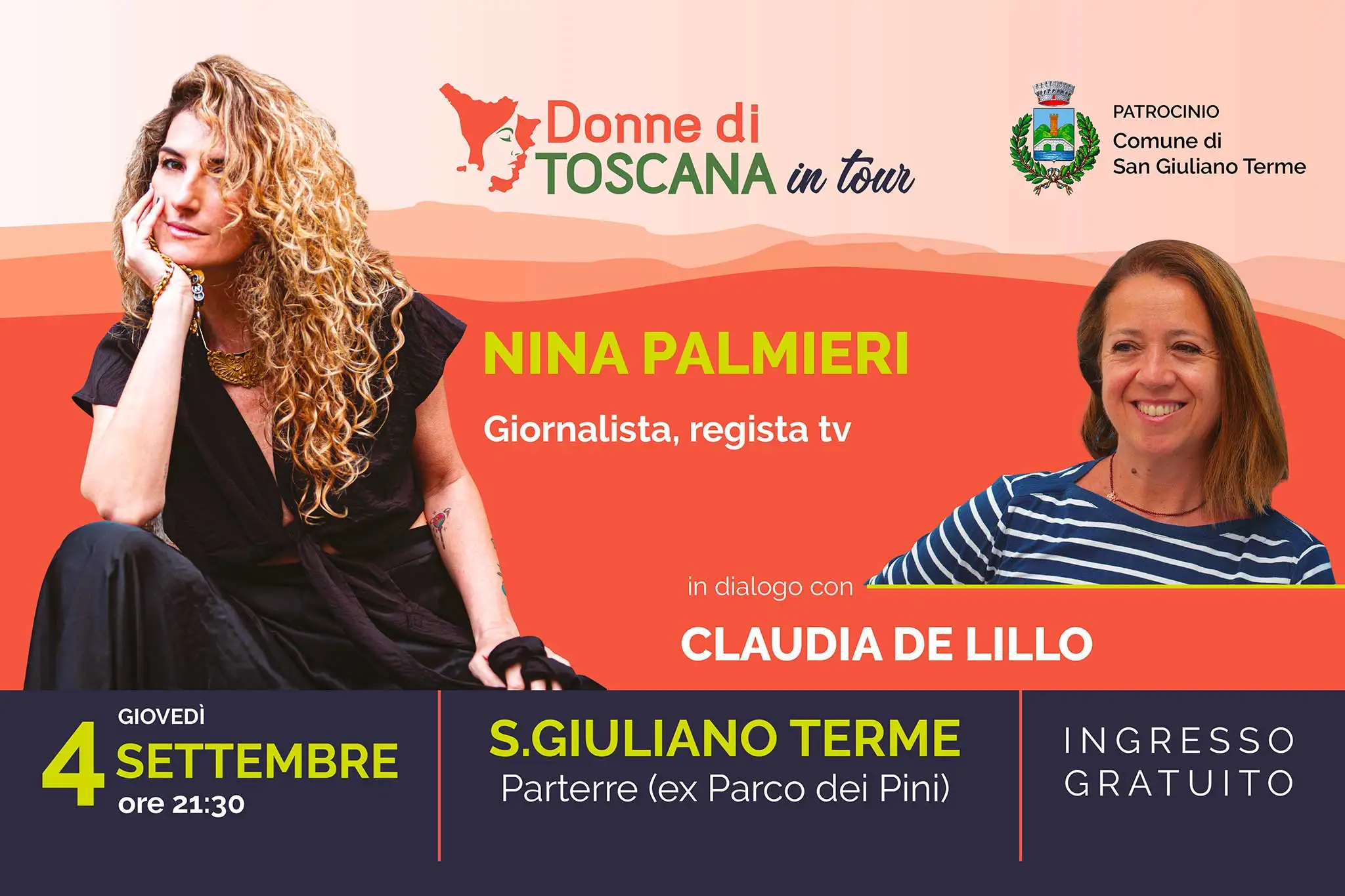 Donne di Toscana in tour evento a San Giuliano Terme 4 Settembre. Presidente Sonia Luca